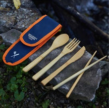 Load image into Gallery viewer, Travel bamboo cutlery set
