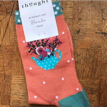 Load image into Gallery viewer, Flora flower socks - apricot orange
