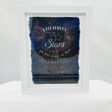 Load image into Gallery viewer, Good friends are like stars A5 white framed print

