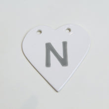 Load image into Gallery viewer, A-Z handmade ceramic heart - various colours

