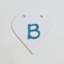 Load image into Gallery viewer, A-Z handmade ceramic heart - various colours
