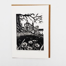 Load image into Gallery viewer, St Albans Cathedral linocut card
