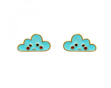 Load image into Gallery viewer, Clouds enamel earrings

