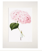 Load image into Gallery viewer, Pink hydrangea unframed mounted print
