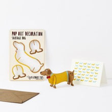 Load image into Gallery viewer, Pop out sausage dog card

